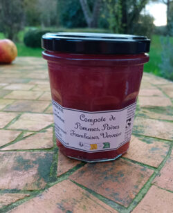 Compote pommes, framboises et verveine citronnée